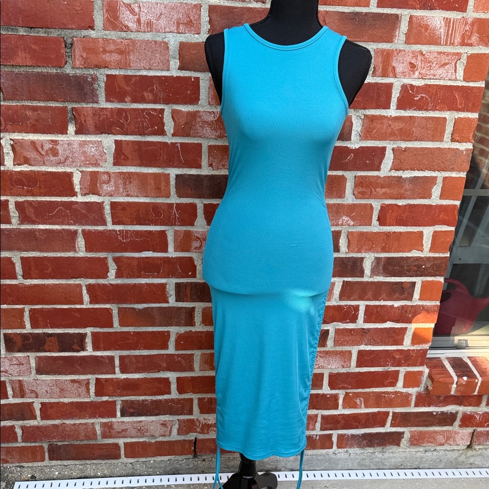 SHEIN Turquoise Sleeveless Midi Dress